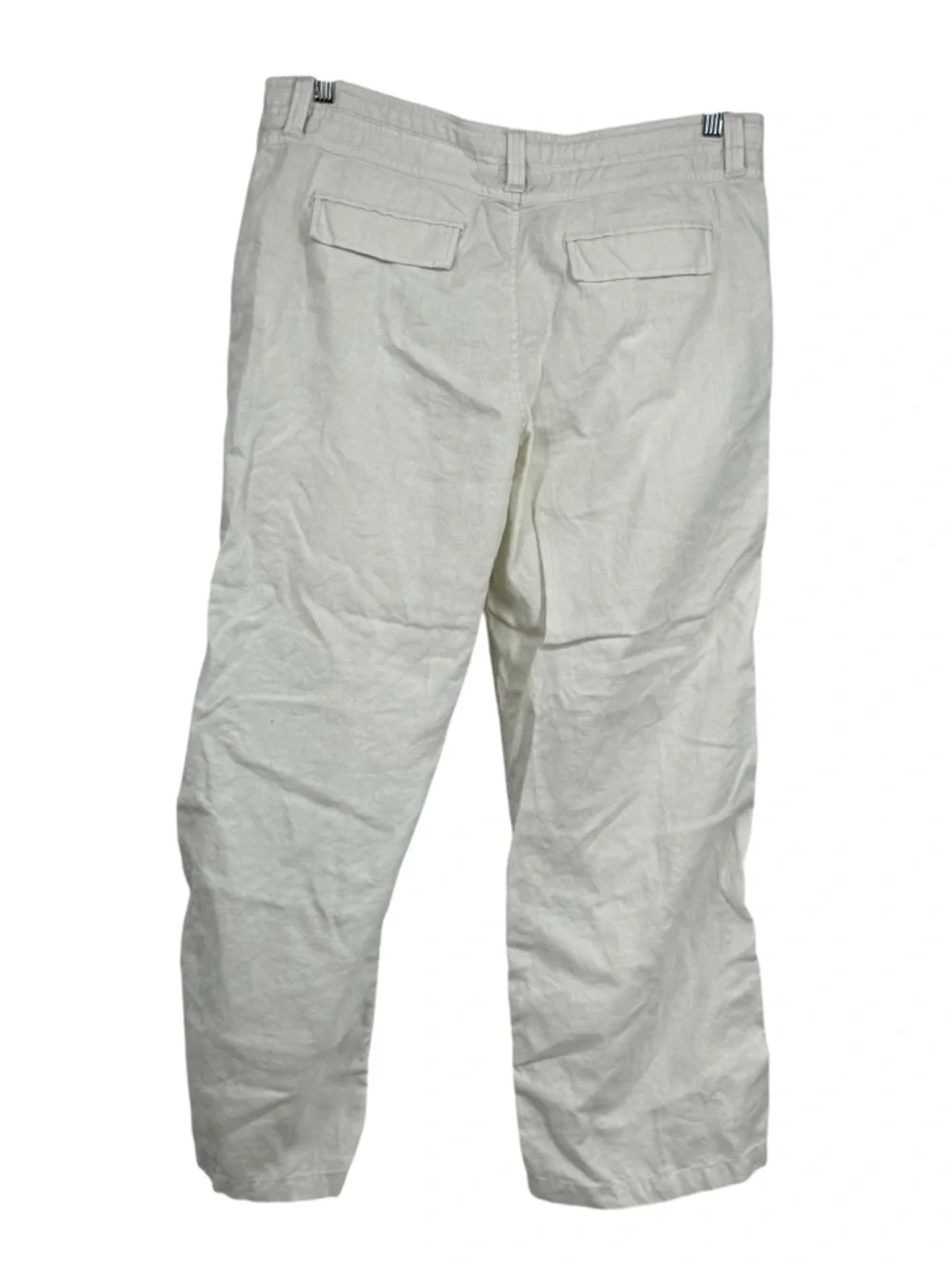 Men’s Apt 9 Size 38 x 30 Off White 100% Linen Wider Leg Pants Beach Costal